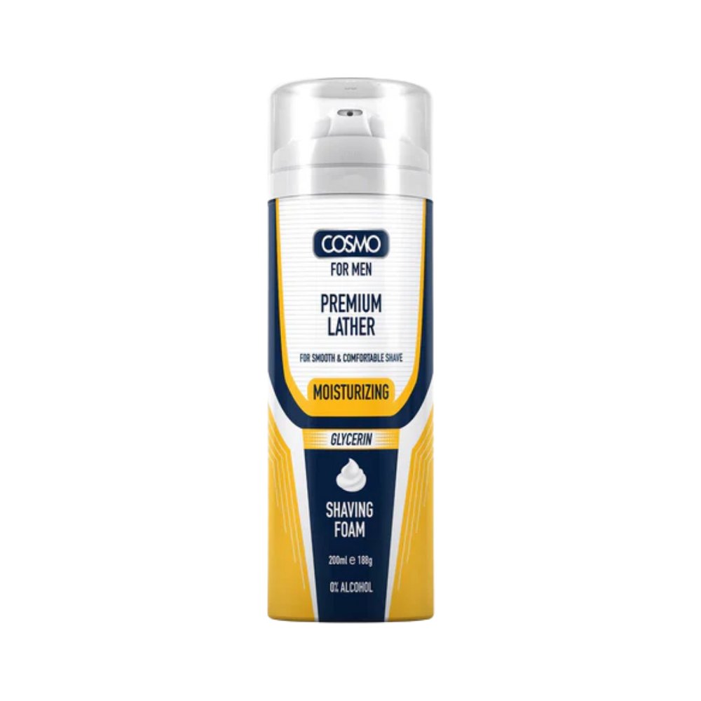Cosmo For Men Premium Lather Moisturizing Shaving Foam - 200ml | كوزمو رغوة حلاقة - 200 مل