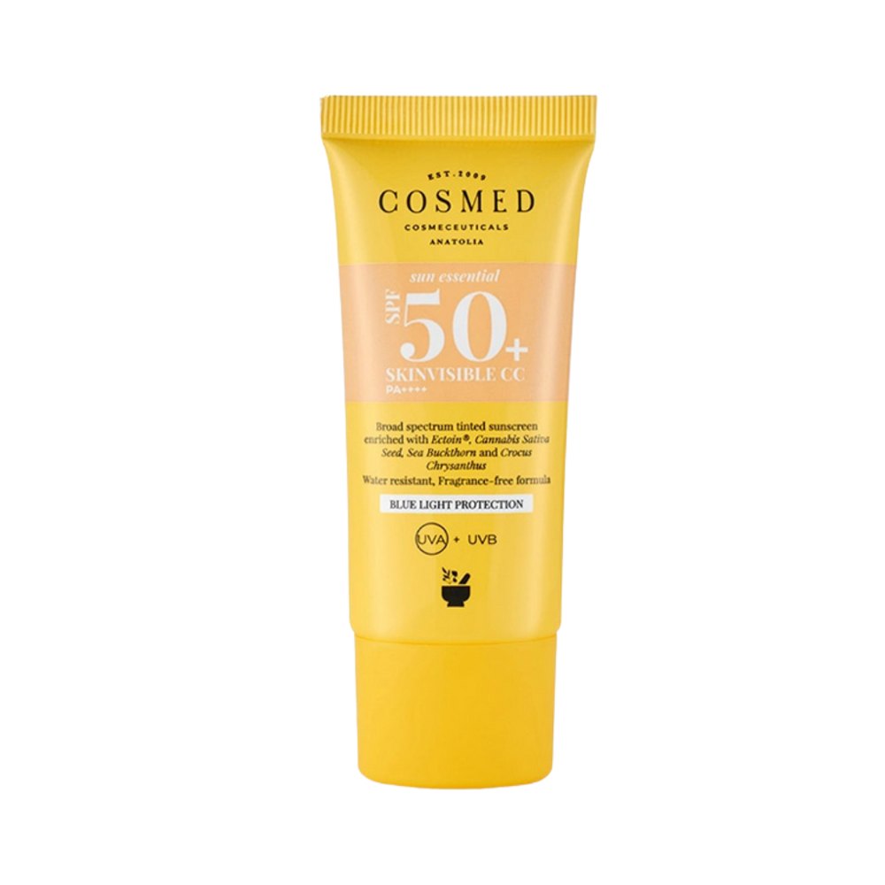 Cosmed Sun Essential Tinted Skinvisible CC Spf50 - 30ml | كوزميد كريم واقي شسمي سي سي مع لون spf50 - 30 مل