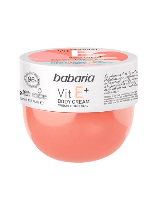 BABARIA Vit E Body Cream - 400ml | باباريا كريم مرطب للجسم بفيتامين اي - 400 مل