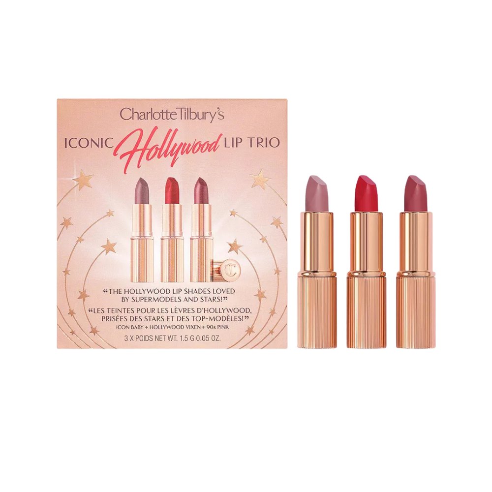 Charlotte Tilbury Iconic Hollywood Lip Trio 3 X Poids - 1.5g | شارلوت تلبوري مجموعة أحمر شفاه - 3 × 1.5 غرام