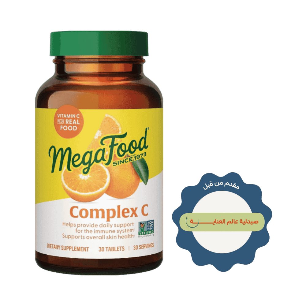 Mega Food Plus Real Food Complex C Vitamin C Daily Supplement - 30 Servings | ميغا فود فيتامين C مكمل يومي – 30 حصة