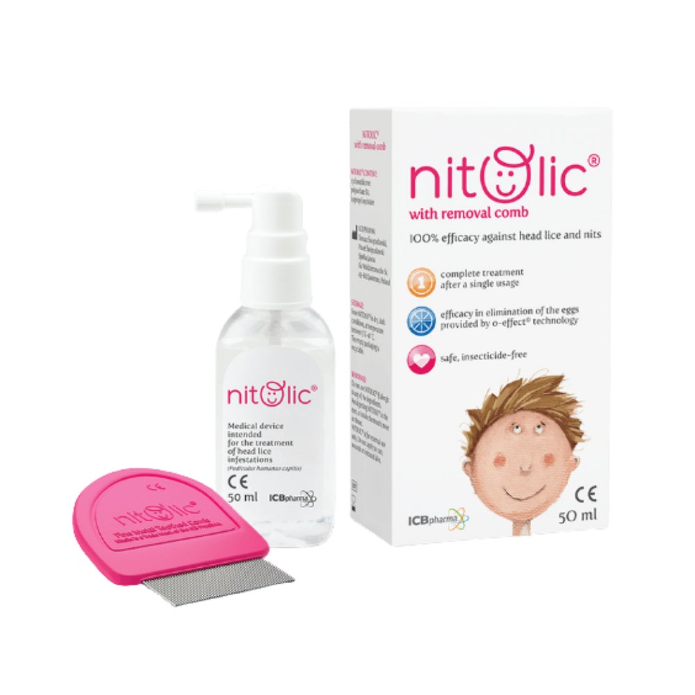 nitolic With Removal Comb - 50ml | نيتولك بخاخ للتخلص من قمل الرأس مع مشط خاص - 50 مل