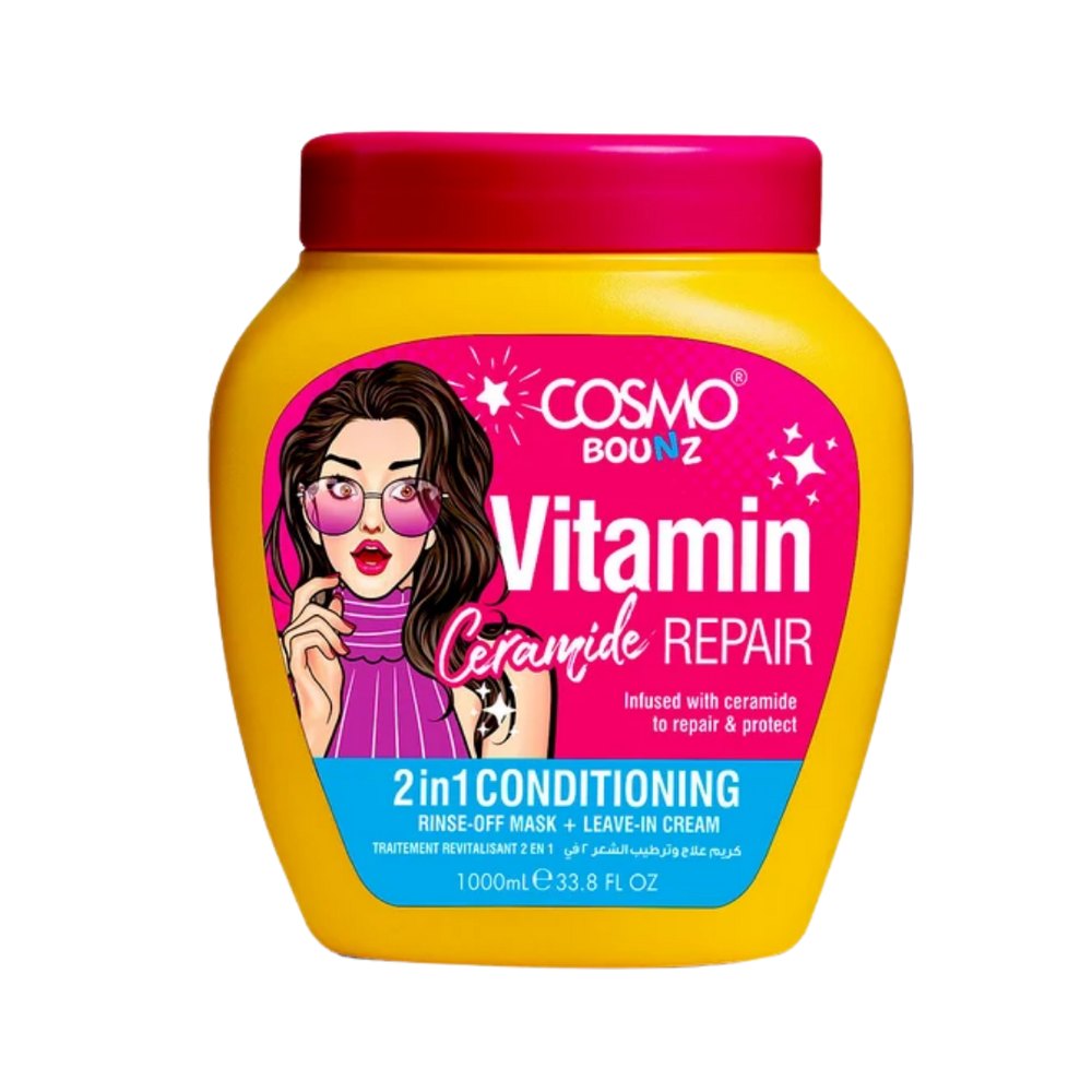 COSMO COSMETICS 2IN1 CONDITIONING REPAIR BOOST BZ - 1000ml | كوزمو كوزمتكس بلسم للشعر وكريم مرمم 2 في 1 - 1000 مل