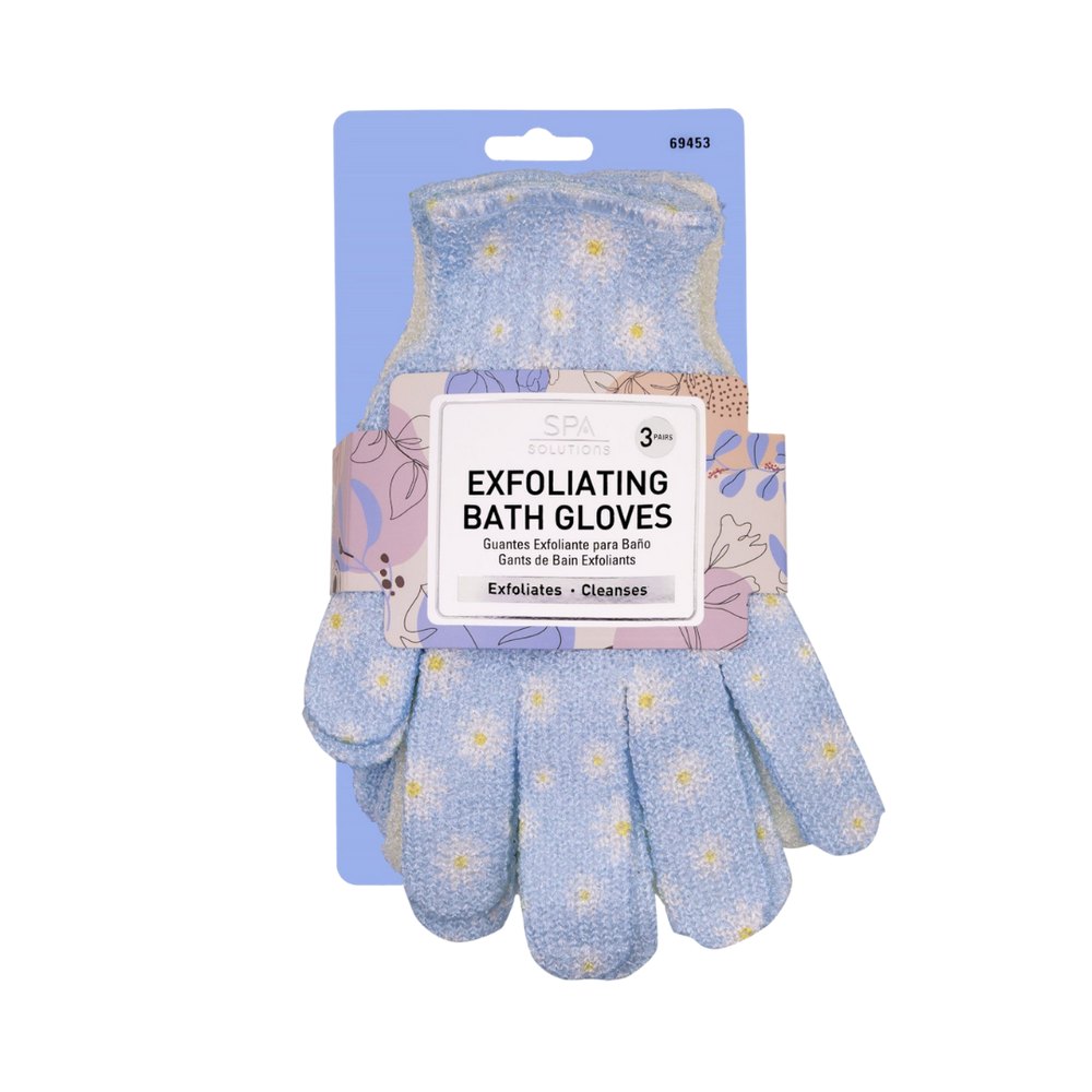 CALA EXFOLIATING BATH GLOVES DAISY 3 PAIRS |كالا قفازات استحمام مقشرة