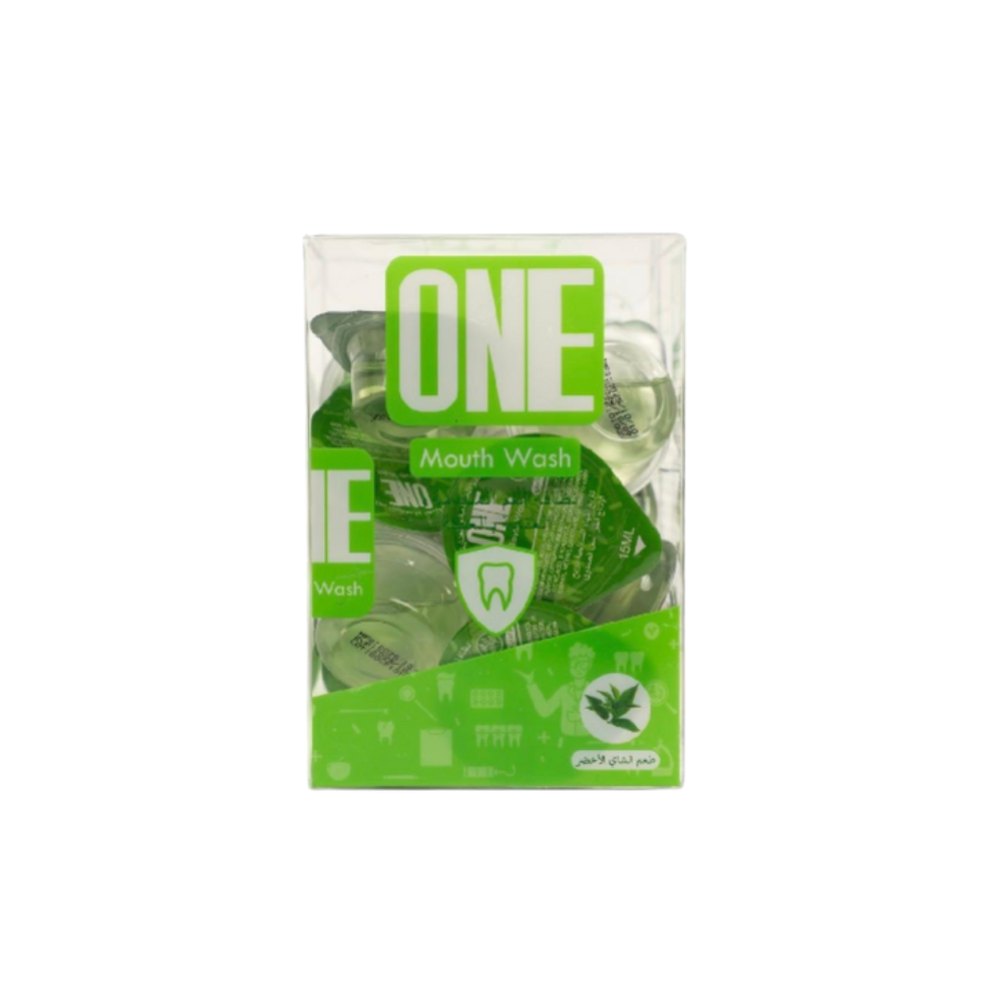 ONE Mouth Wash Green Tea - 15ml 20 Capsules | وان غسول فم بالشاي الأخضر - 20 كبسولة ب 15 مل