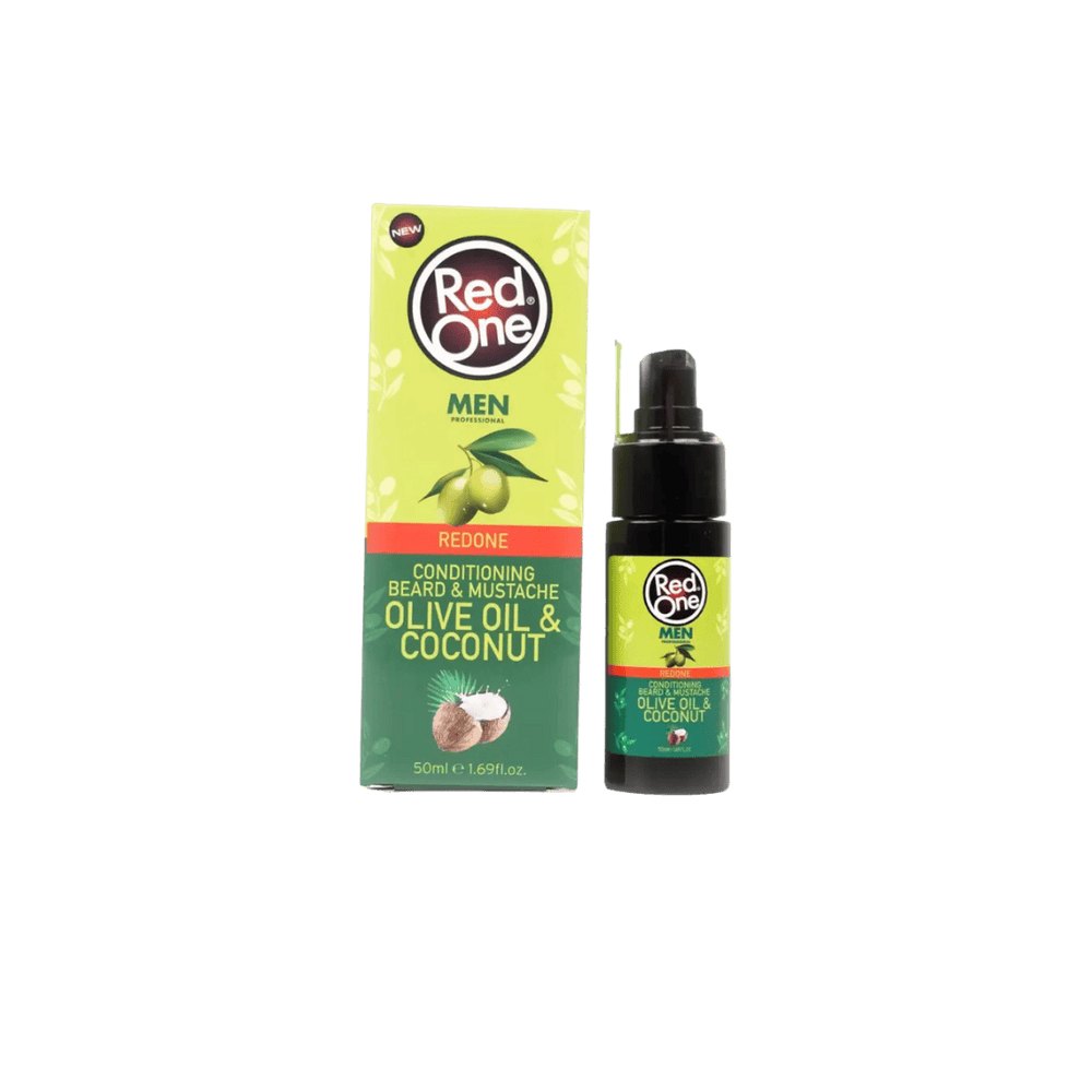 RED ONE BEARD MUSTACHE COCONUT OLIVE OIL OLEJEK DO BRODY - 50ml | ريد ون زيت الزيتون وجوز الهند لتنعيم اللحية والشارب - 50مل