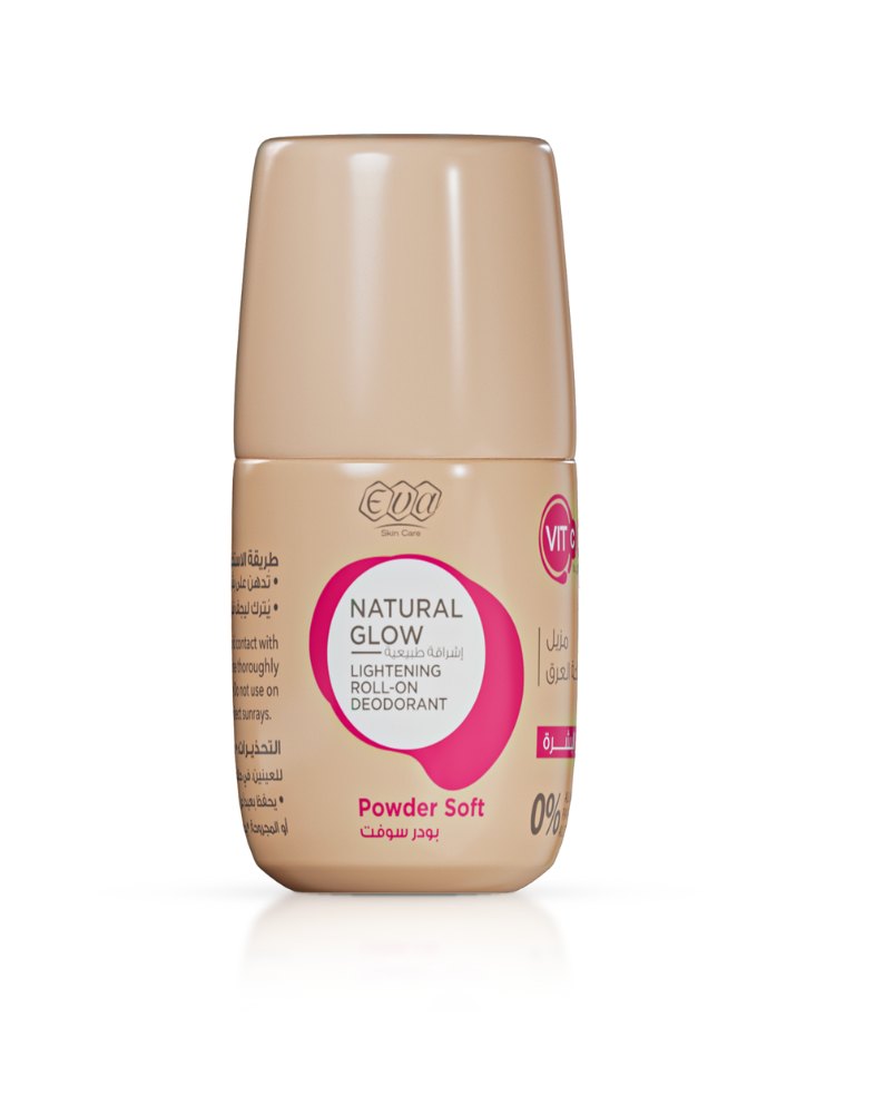 Eva Roll-on Natural Glow Powder Soft Skin Lightening Deodorant 60g| ايفي مزيل عرق بخلاصة طبيعية رول اون -60 غرام