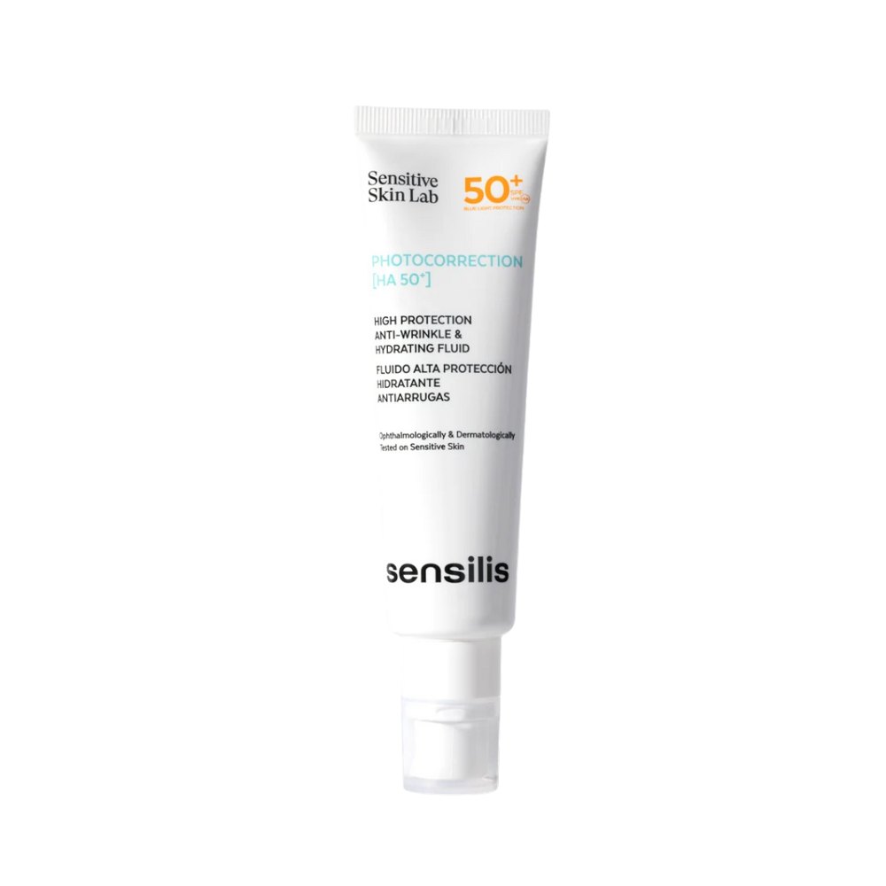 Sensilis Photocorrection Ha 50+ Moisturizing and Anti-wrinkle Tinted Fluid SPF 50+ - 50ml | سينسيليس واقي شمسي سائل مرطب مع لون للبشرة للبشرة التي تعاني من التجاعيد - 50 مل
