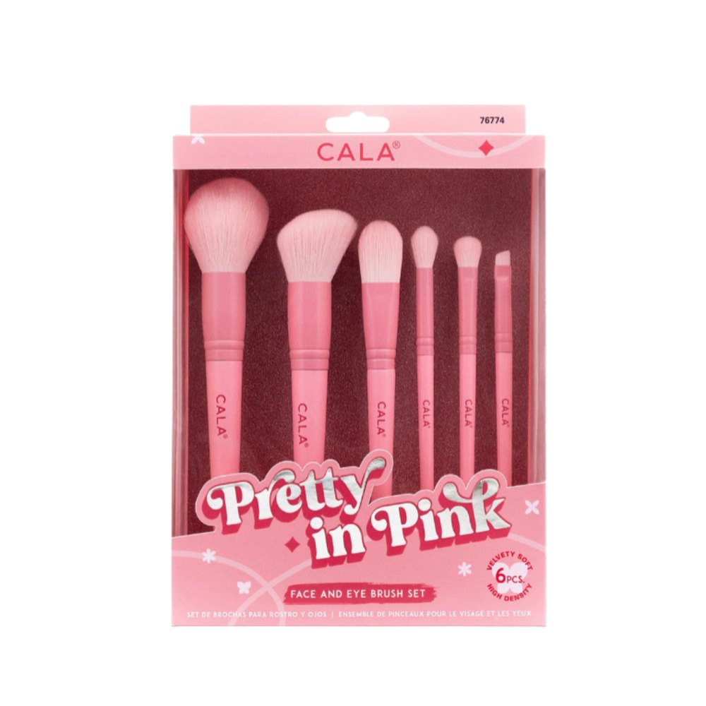 CALA Pretty In Pink Face & Eye Brush Set 6-Teiliges Pinsel-Set | كالا مجموعة فرش الوجه والعين