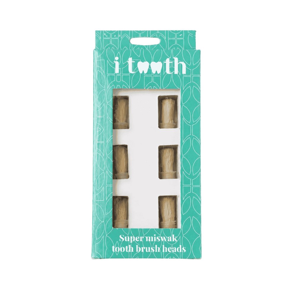 i tooth Super Miswak Tooth Brush Heads | آي توث رؤوس فرشاة أسنان سوبر مسواك