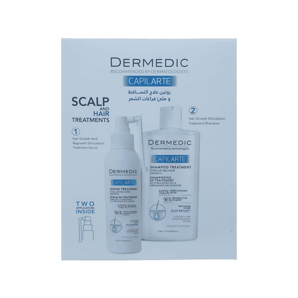 DERMEDIC Capilarte Stimulating Hair Growth Shampoo and Serum 150 + 300 ml | ديرمديك شامبو وسيروم مضاد لتساقط الشعر - 300 + 150 مل