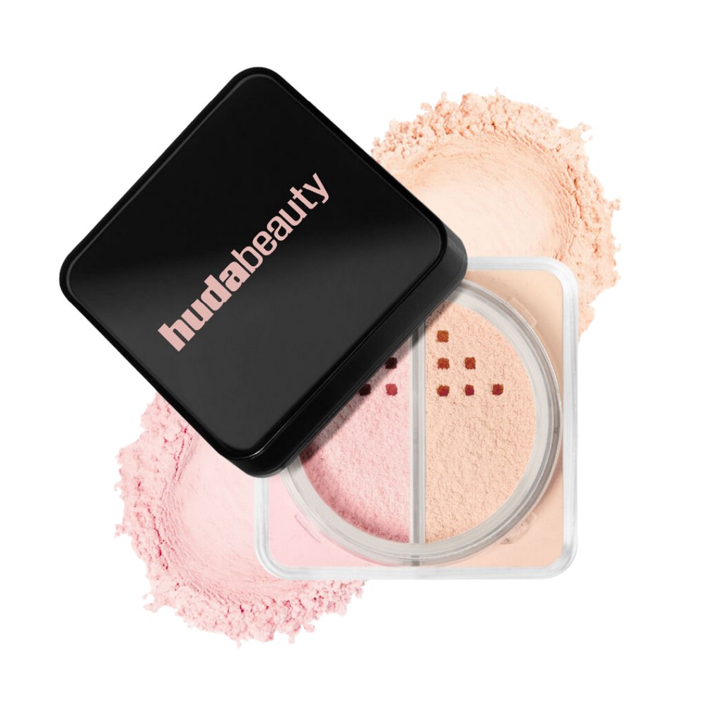 Huda Beauty Easy Bake Duo Loose Powder - 2x6.5g | هدى بيوتي لوس باودر لتصحيح اللون وتفتيح البشرة - 2*6.5 غ