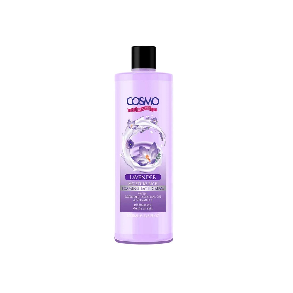 COSMO COSMETICS Lavender Foaming Bath Gel - 1000ml | كوزمو كوزمتكس كريم حمام رغوي برائحة اللافندر - 1000مل
