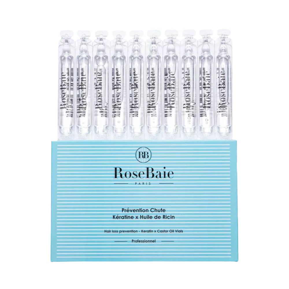 RoseBaie Prävention Keratinausfall x Rizinusöl 10 Ampullen| روزباي امبولات لمنع تساقط الشعر - 10 أمبولات