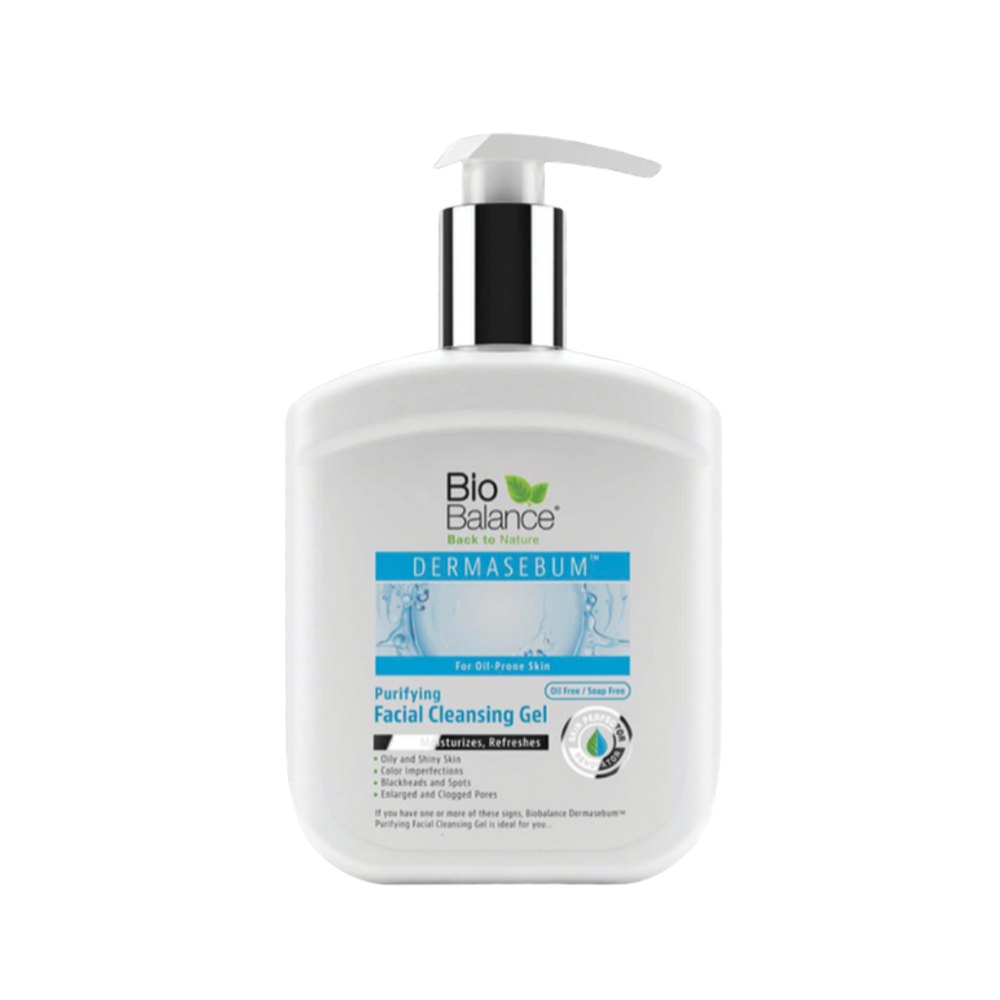Bio Balance Dermasebum Facial Cleansing Gel - 250ml | بايو بالانس غسول للبشرة الدهنية والمختلطه مضاد للحبوب والمسام - 250 مل