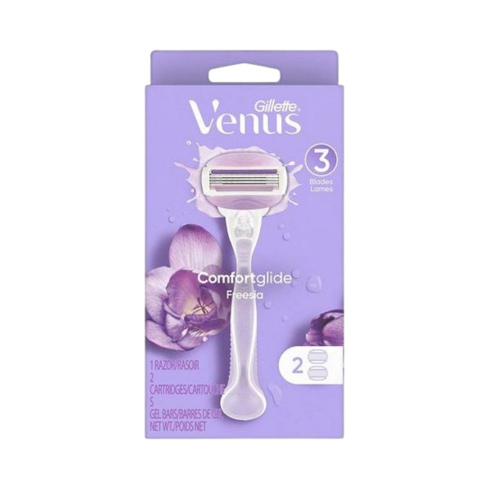 Gillette Venus ComfortGlide Breeze Handle Women’s Razor – 1 Handle + 2 Refills | جيليت شفرة فينوس للنساء مع رأسين
