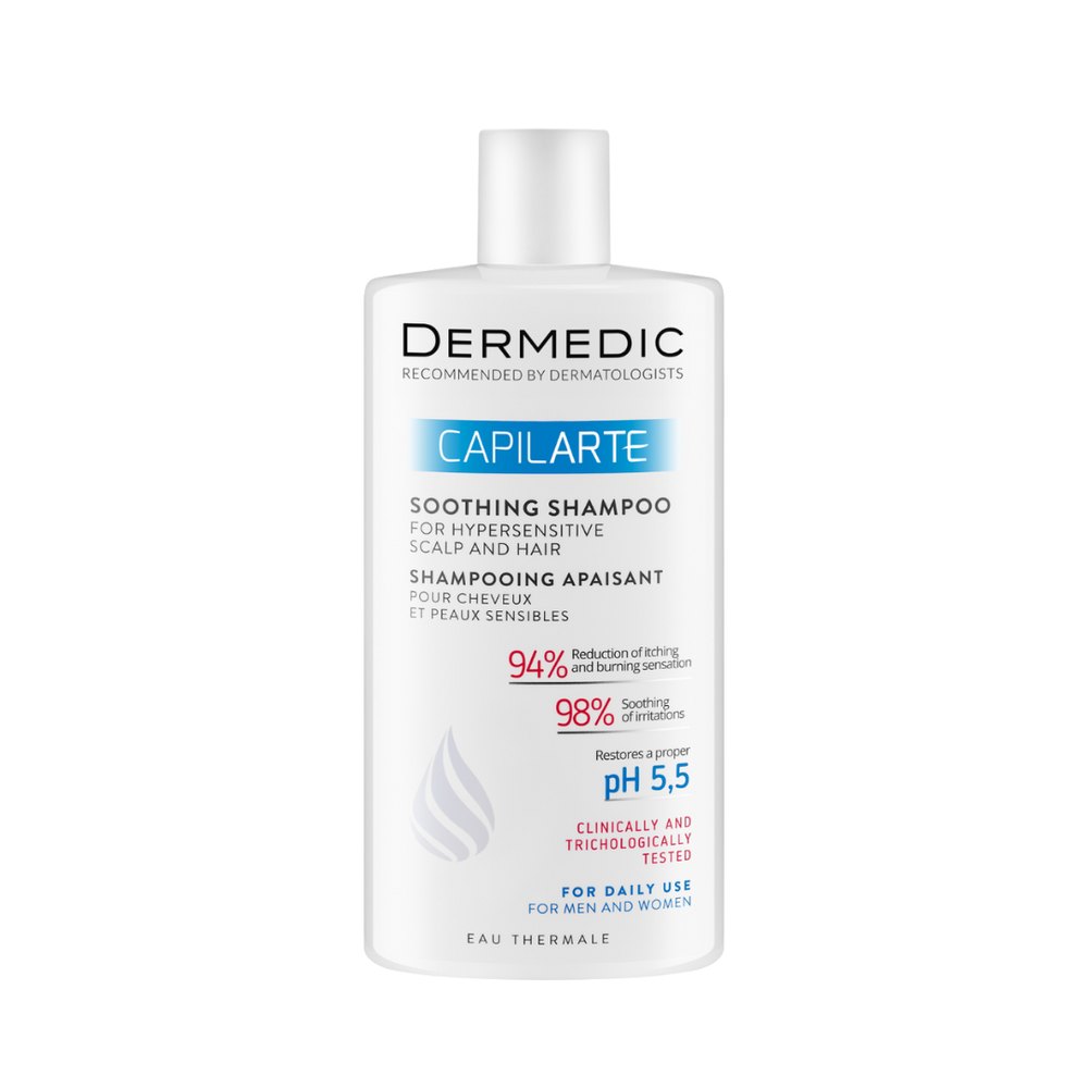Dermedic Capilarte Soothing Shampoo for Hair and Hypersensitive Scalp - 300ml | ديرمديك شامبو مهدئ لفروة الرأس بتركيبة لطيفة - 300 مل