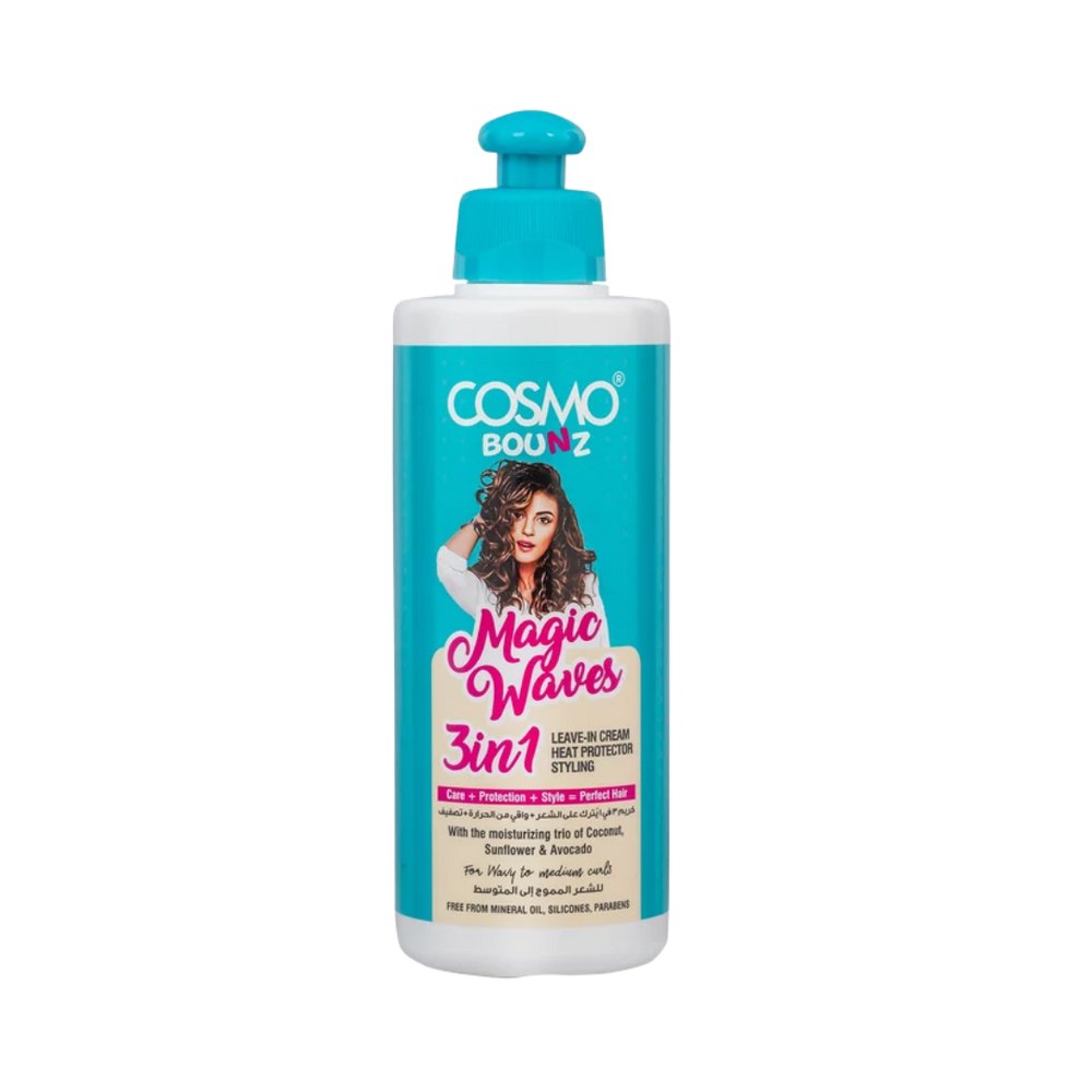 COSMO COSMETICS 3IN1 LEAVE IN CREAM Magic Waves - 250M BZ - 300ml | كوزمو كوزمتكس ليف ان للشعر 3 في 1 ماجك ويفز - 300 مل