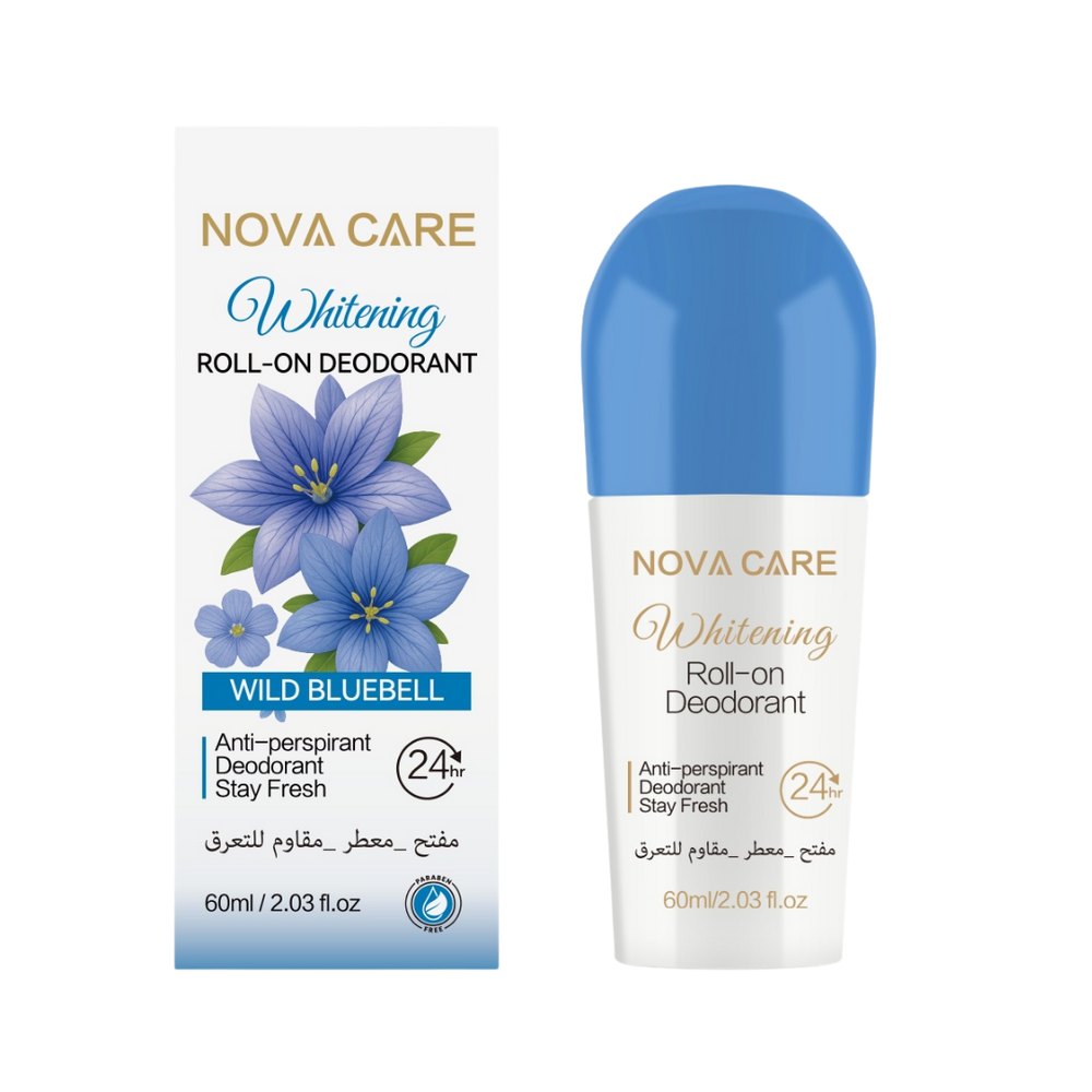 NOVA CARE Whitening Roll-On Deodorant 24h Anti-Perspirant Wild Bluebell - 60ml | نوفا كير مزيل تعرق رول وايلد بلوبيل - 60 مل
