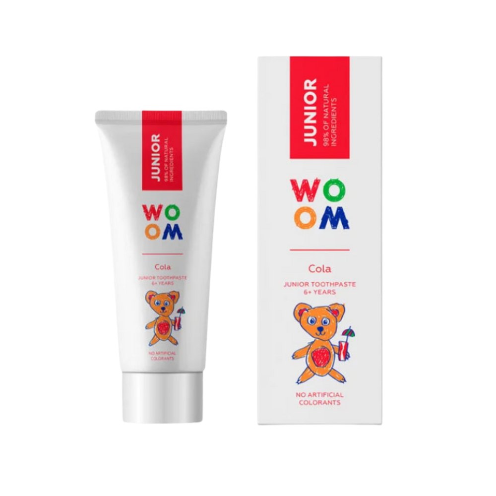 Woom Junior Cola 6+ Years - 50ml | ووم معجون أسنان للأطفال كولا - 50مل