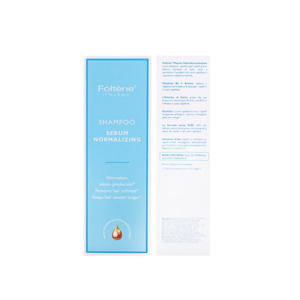 Foltene Pharma Sebum Normalizing Shampoo for Oily Hair – 200ml | فولتين فارما شامبو لتنظيم افراز الدهون للشعر الدهني- 200 مل