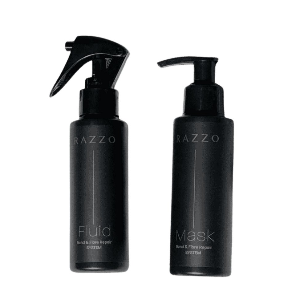 RAZZO Bond & Fibre Repair System Mask & Fluid - 100ml | رازو مجموعة العناية وترميم الشعر التالف - 100 مل