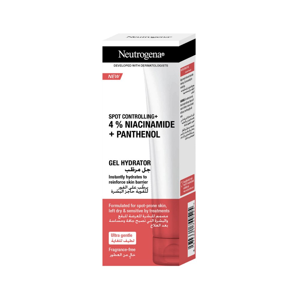 Neutrogena Spot Controlling + 4% Niacinamide + Panthenol Gel Hydrator - 50ml | نيتروجينا جل مرطب للتحكم بآثار الحبوب مع 4% نياسيناميد وبانثينول - 50 مل
