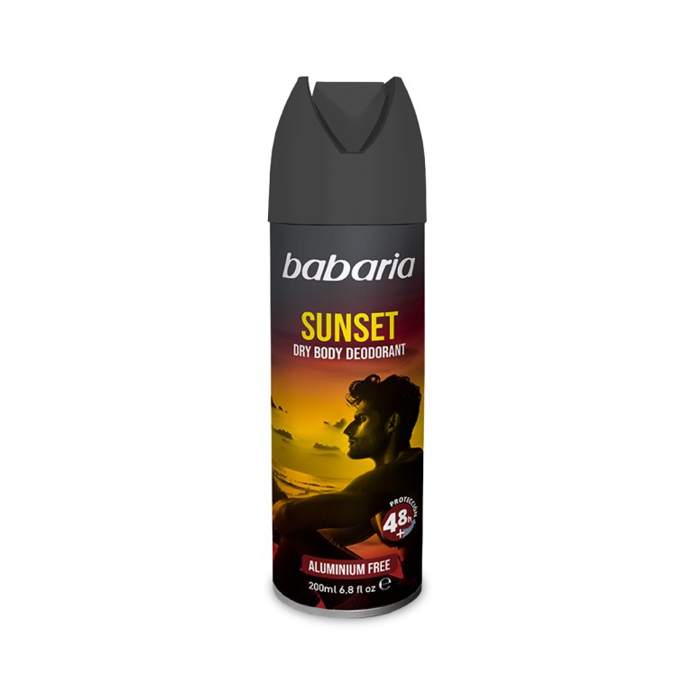 BABARIA Sunset Dry Body Deodorante Spray - 200ml | باباريا بخاخ مزيل العرق - 200مل