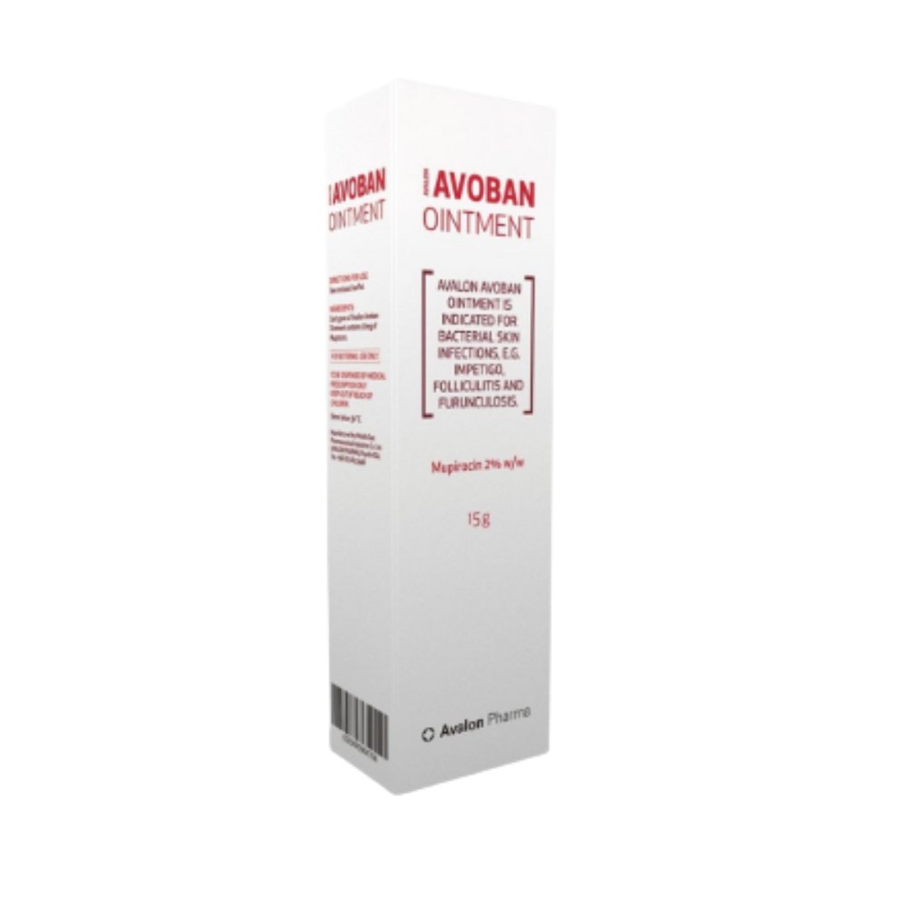 Avalon Pharma Avoban Ointment Mupirocin 2% - 15g | افالون فارما مرهم افابون 2% - 15 غ