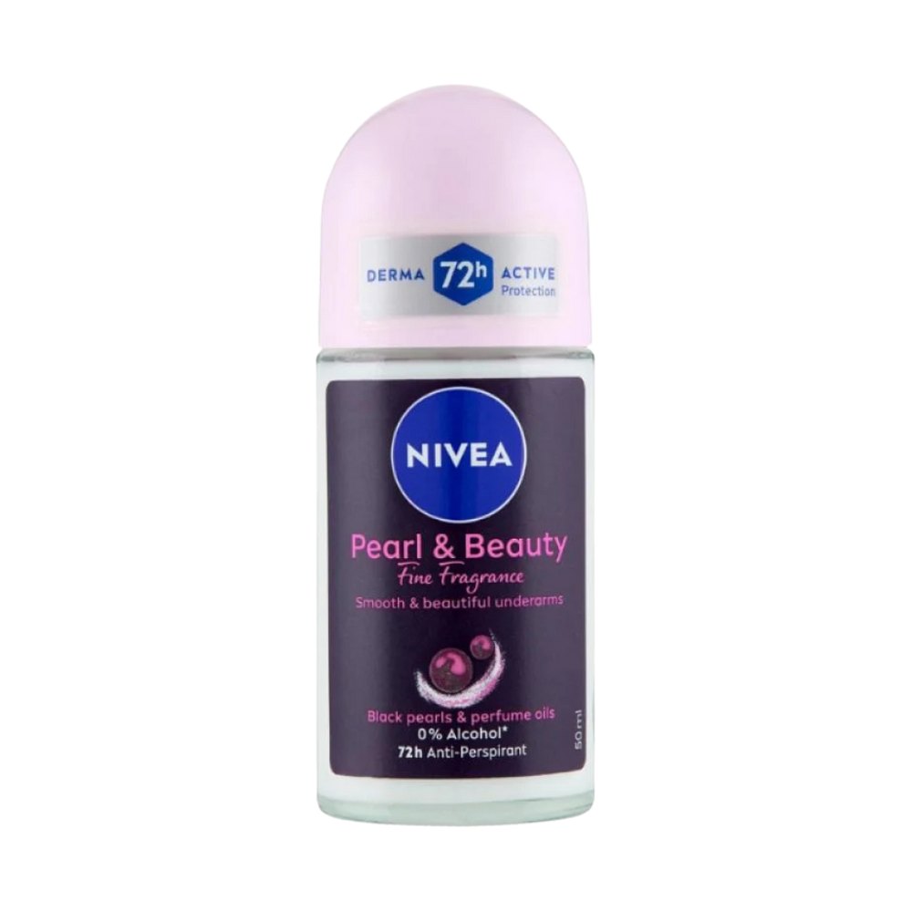 Nivea Deodorant Roll-On Pearl and Beauty Black - 50ml |نيفيا مزيل عرق رول أون بيرل آند بيوتي بلاك - 50 مل