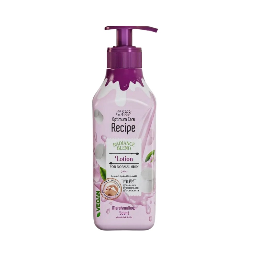 Eva Optimum Care Recipe Radiance Blend Lotion Marshmallow Scent - 370ml | ايفا لوشن للجم برائحة المارشميلو - 370 مل