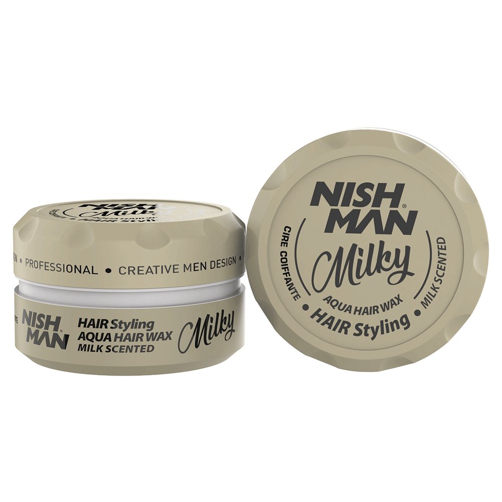 NISH MAN Hair Styling Aqua Wax Milky - 150ml |نيشمان واكس الشعر أكوا ميلكي - 150 مل
