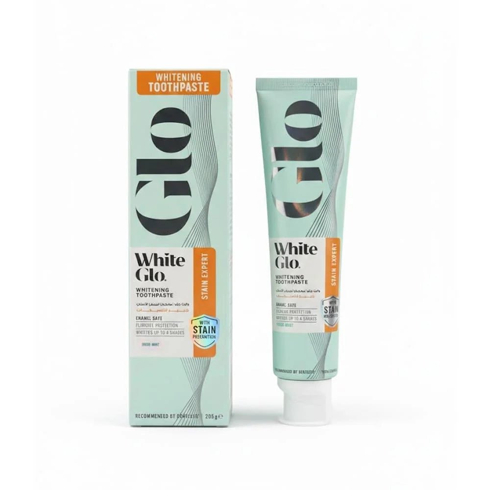 White Glo Stain Expert Whitening Toothpaste - 205g | وايت جلو معجون أسنان ستاين إكسبيرت لتبييض الأسنان – 205 غرام