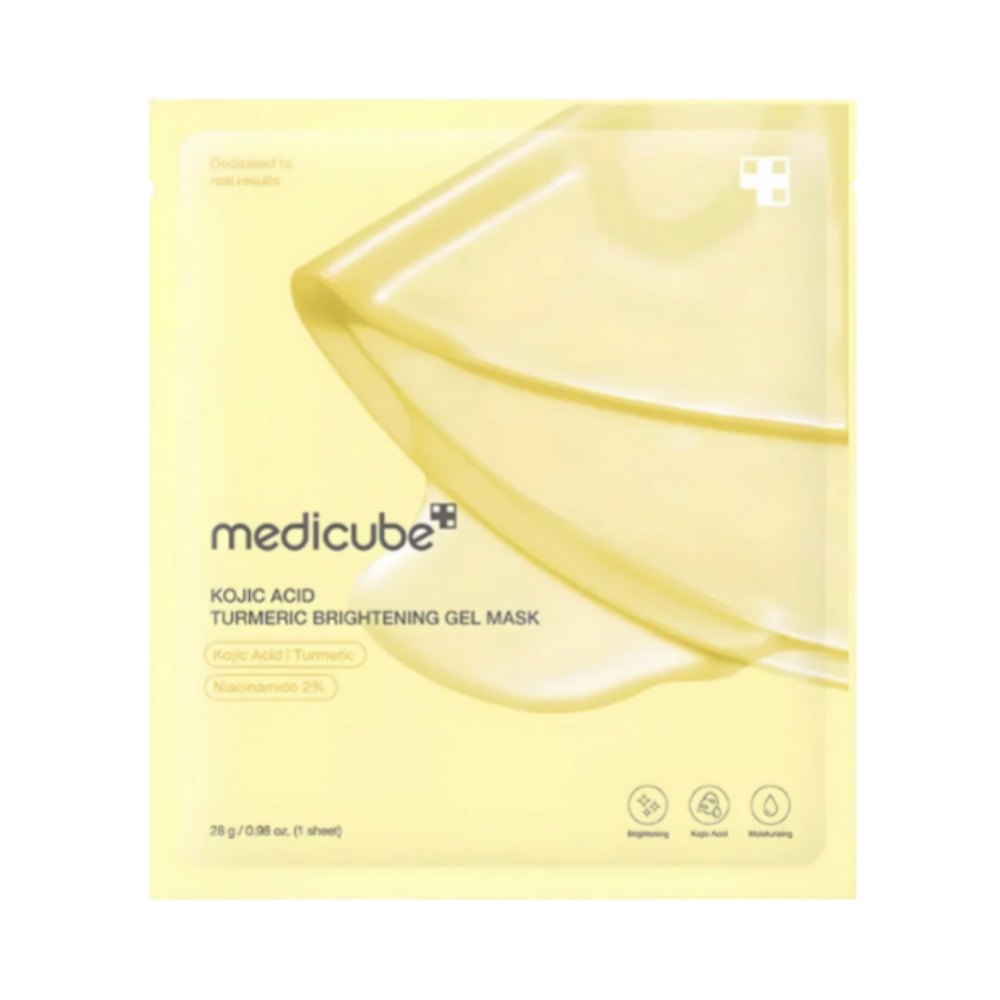 Medicube KOJIC ACID TURMERIC BRIGHTENING GEL MASK 1 Sheet - 28g | ميدي كيوب ماسك جل للتفتيح بحمض الكوجيك والكركم – قناع واحد، 28 غ