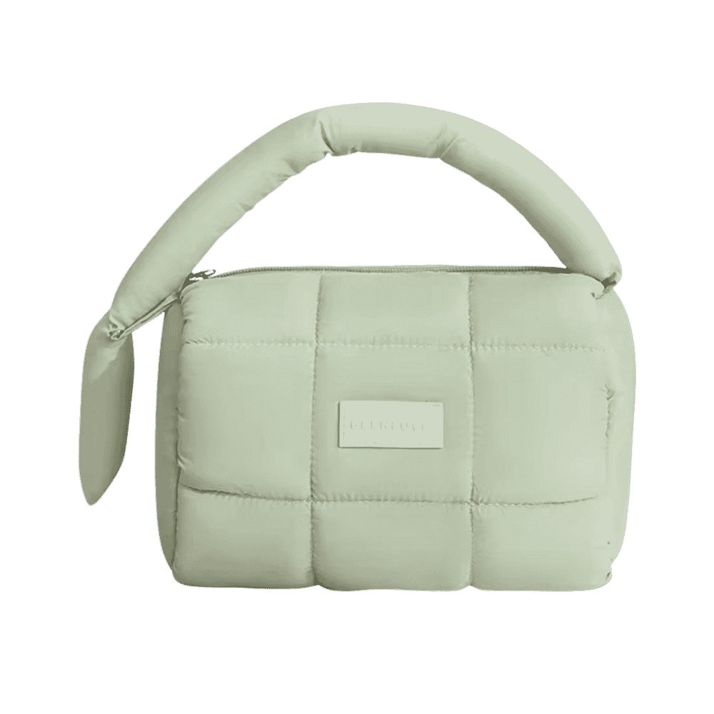 WASHBAG Green checkered fabric bag | حقيبة مستلزمات قماشية بنقشة مربعات خضراء