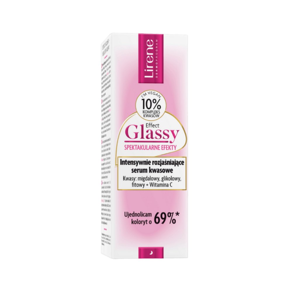 Lirene Glass Effect Intensive Brightening Acid Serum - 30ml |ليرين غلاس إفكت سيروم حمضي مكثف لتفتيح البشرة – 30 مل