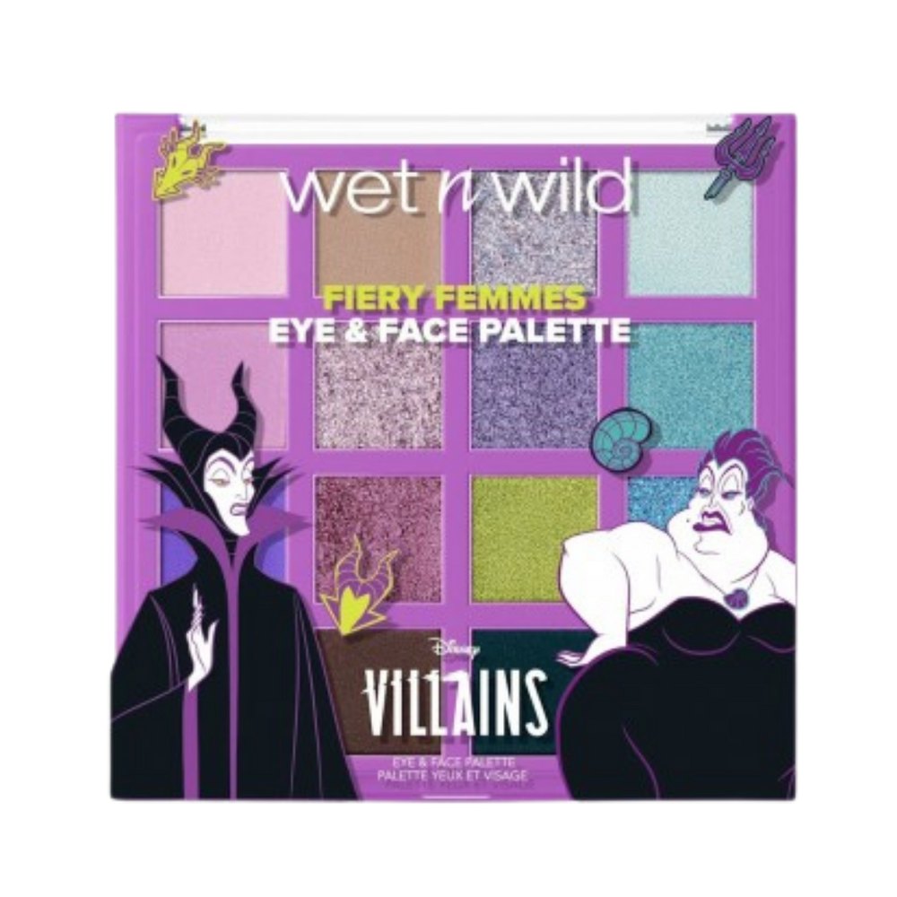 Wet n Wild x Disney Villains Fiery Femmes Eye & Face Palette - 17g |ويت إن وايلد × ديزني فيلنز فايري فيمز باليت للعيون والوجه - 17 غرام