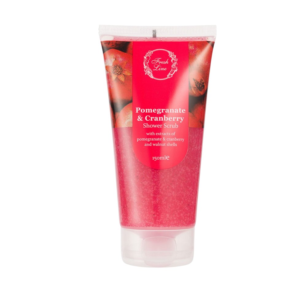Fresh Line POMEGRANATE & CRANBERRY SHOWER SCRUB - 150 ml | فريش لاين مقشر جسم بالرمان والتوت البري – 150 مل