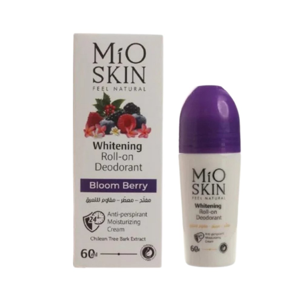 MIO SKIN Whitening Roll- On Deodorant 24hr Anti Perspirant Moisturizing Cream Bloom Berry - 60ml | ميو سكين مزيل تعرق رول اون برائحة التوت - 60 مل