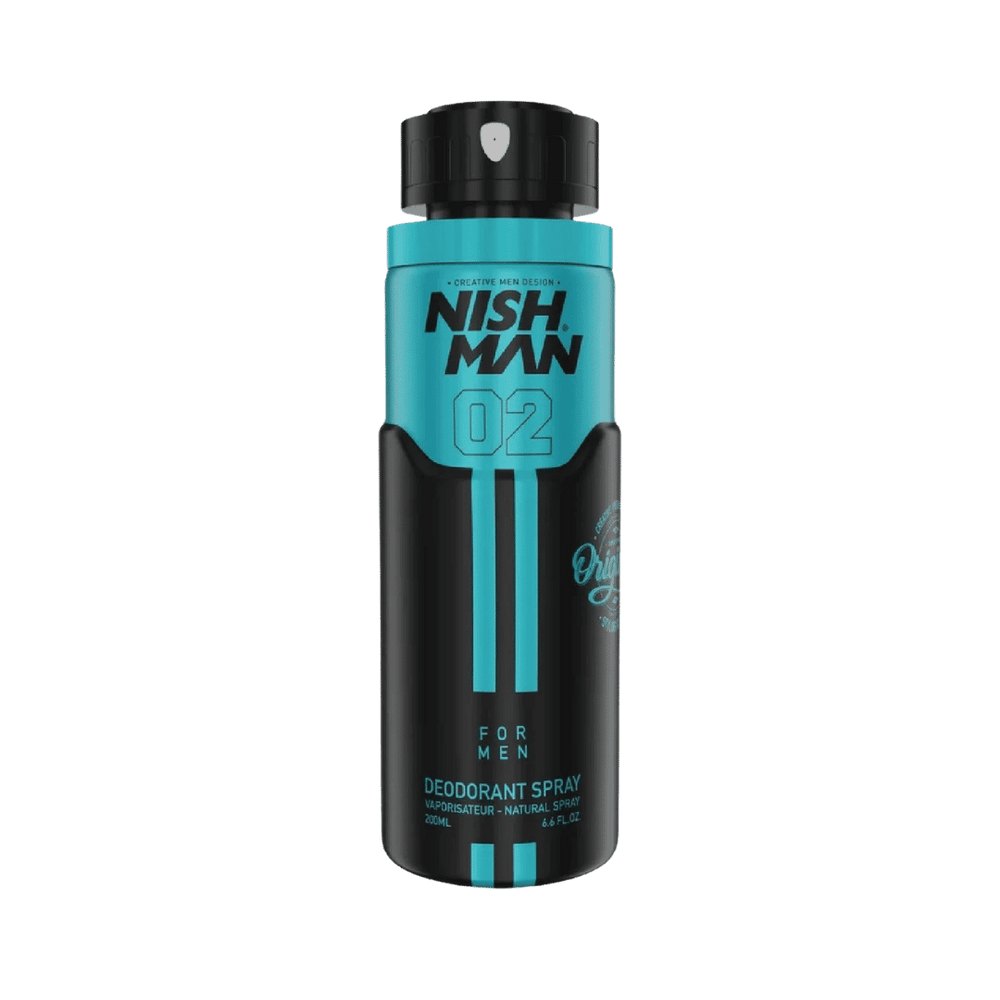 Nish Man 02 Deodorant Spray For Men - 200ml | نيشمان مزيل تعرق بخاخ للرجال - 200مل