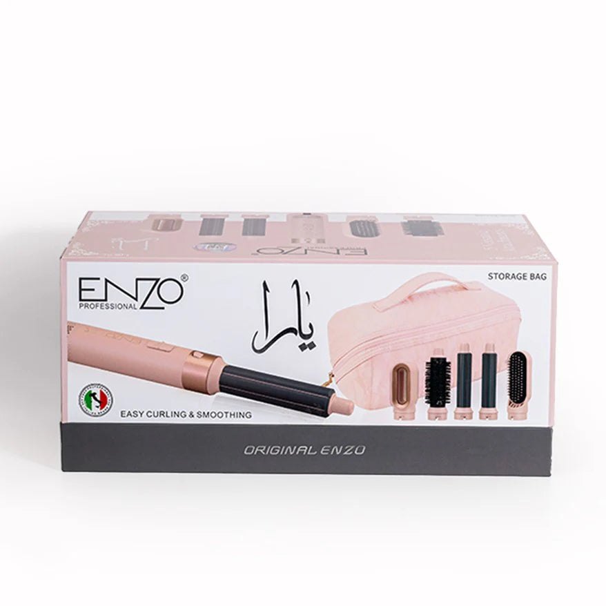 ENZO 5in1 easy curling & smoothing And Dryer | انزو جهاز تصفيف الشعر 5 في 1