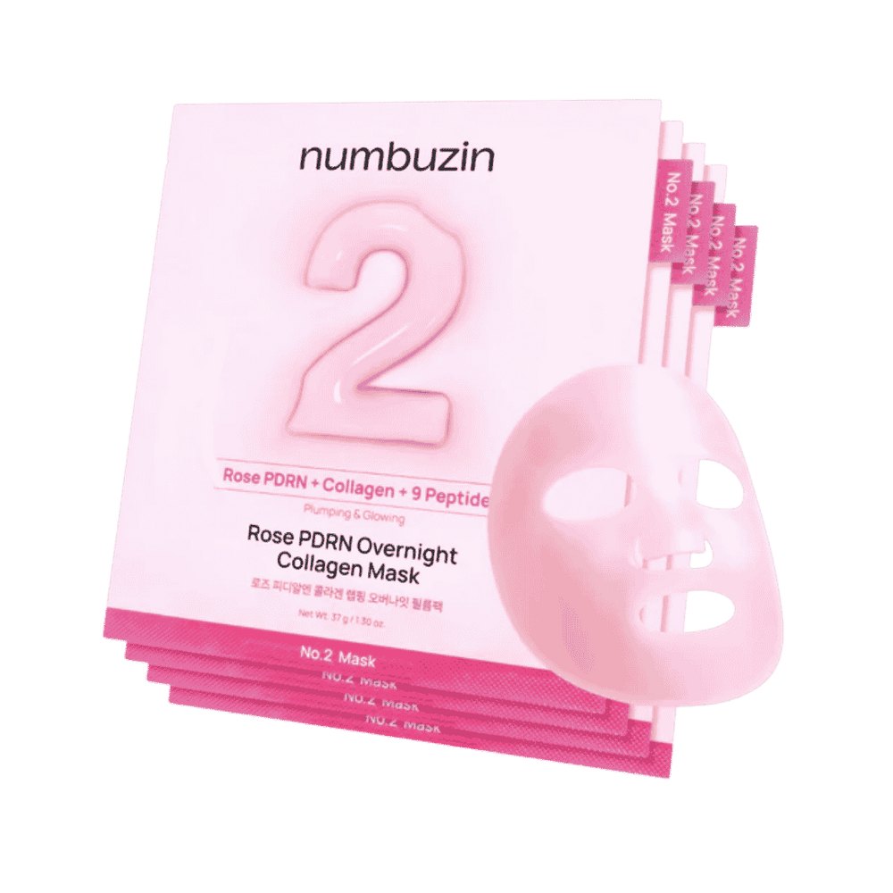 Numbuzin Rose PDRN Collagen Wrapping Overnight Film Pack 4 Sheets - 30g | نمبوزين ماسك ليلي بالكولاجين وزهرة الورد – 4 شرائح – 30 جم