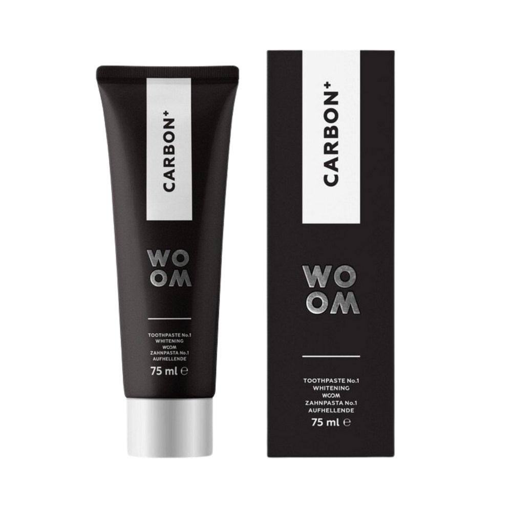 Woom Carbon+ Charcoal Whitening Toothpaste - 75ml | ووم معجون أسنان كاربون+ بالفحم لتبييض الأسنان – 75 مل