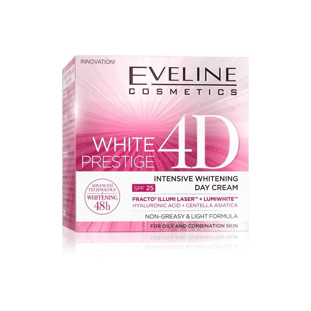 EVELINE White Prestige 4D Intensive Whitening Face Day Cream SPF 25 - 50ml | ايفلين كريم لتفتيح البشرة مع عامل حماية 25 - 50 مل
