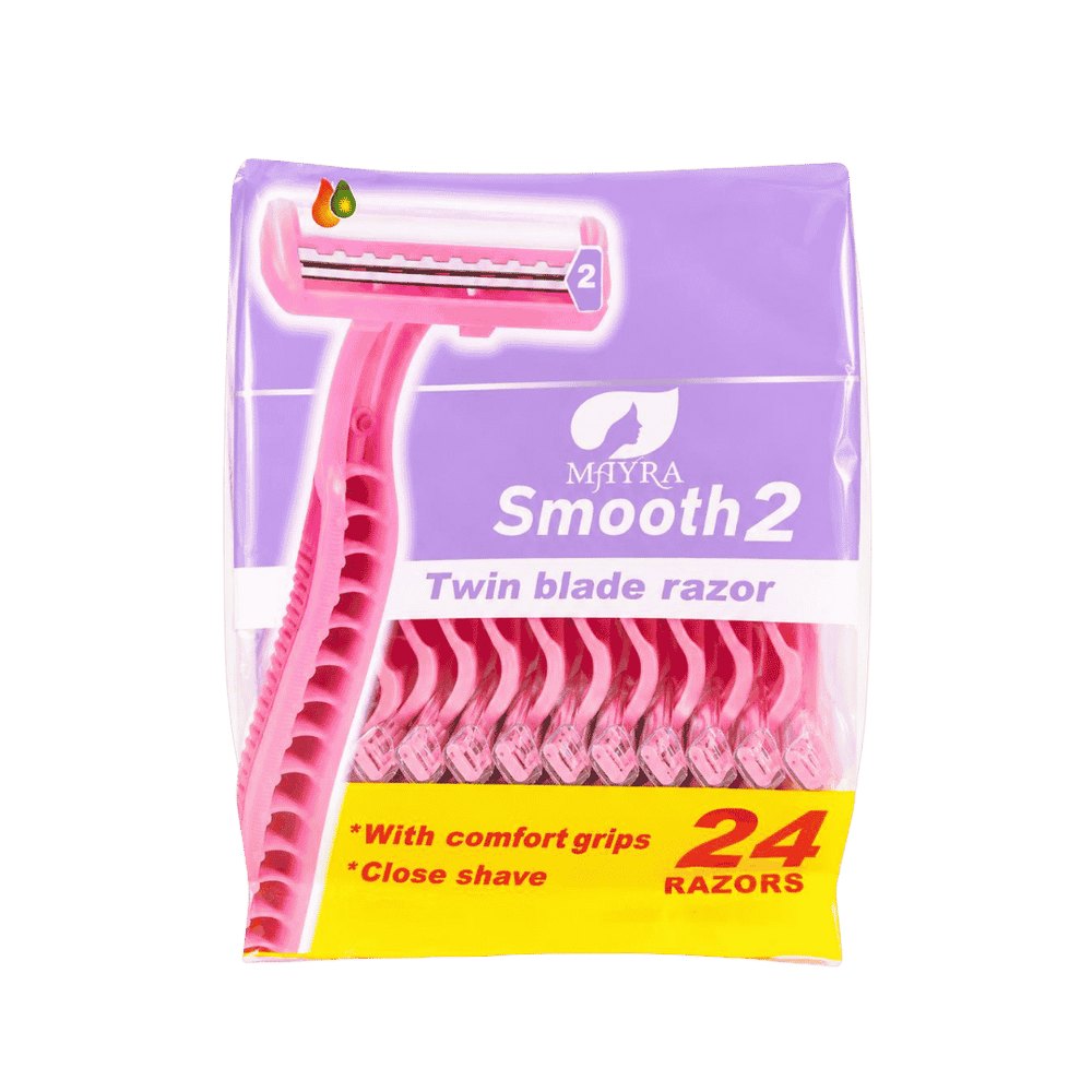 Sama Baghdad Smooth 2 Twin Blade Razor 24 Razors | سما بغداد شفرة نسائية ثنائية - 24 شفرة