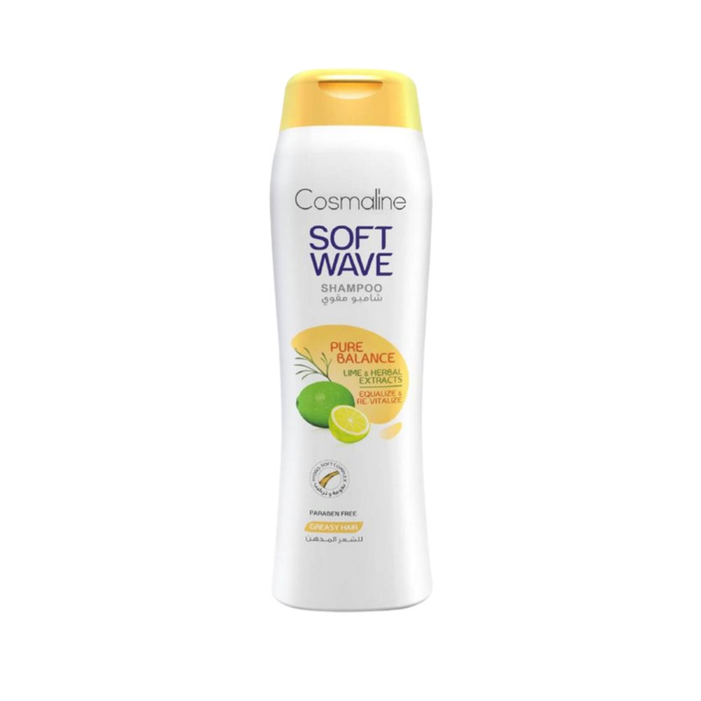 COSMALINE Soft Wave Pure Balance Shampoo - Greasy Hair - 400ml | كوزمالين شامبو منقي للشعر الدهني - 400 مل
