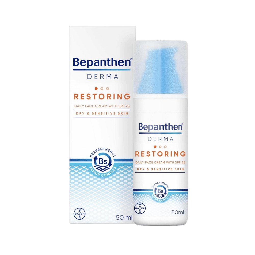 Bepanthen Derma Restoring Daily Face Cream with SPF 25 - 50ml | بيبانثين كريم مرطب يومي مع عامل حماية شمسي - 50 مل