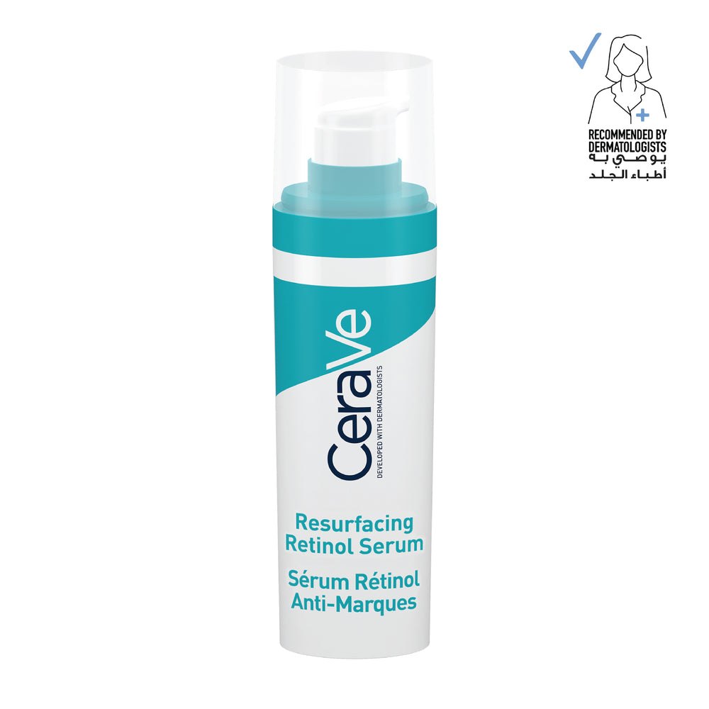 CERAVE RESURFACING RETINOL SERUM TO REDUCE THE APPEARANCE OF POST-ACNE MARKS AND PORES WITH RETINOL, LICORICE ROOT EXTRACT & NIACINAMIDE - 30ml | سيرافي سيروم ريتنول - 30 مل