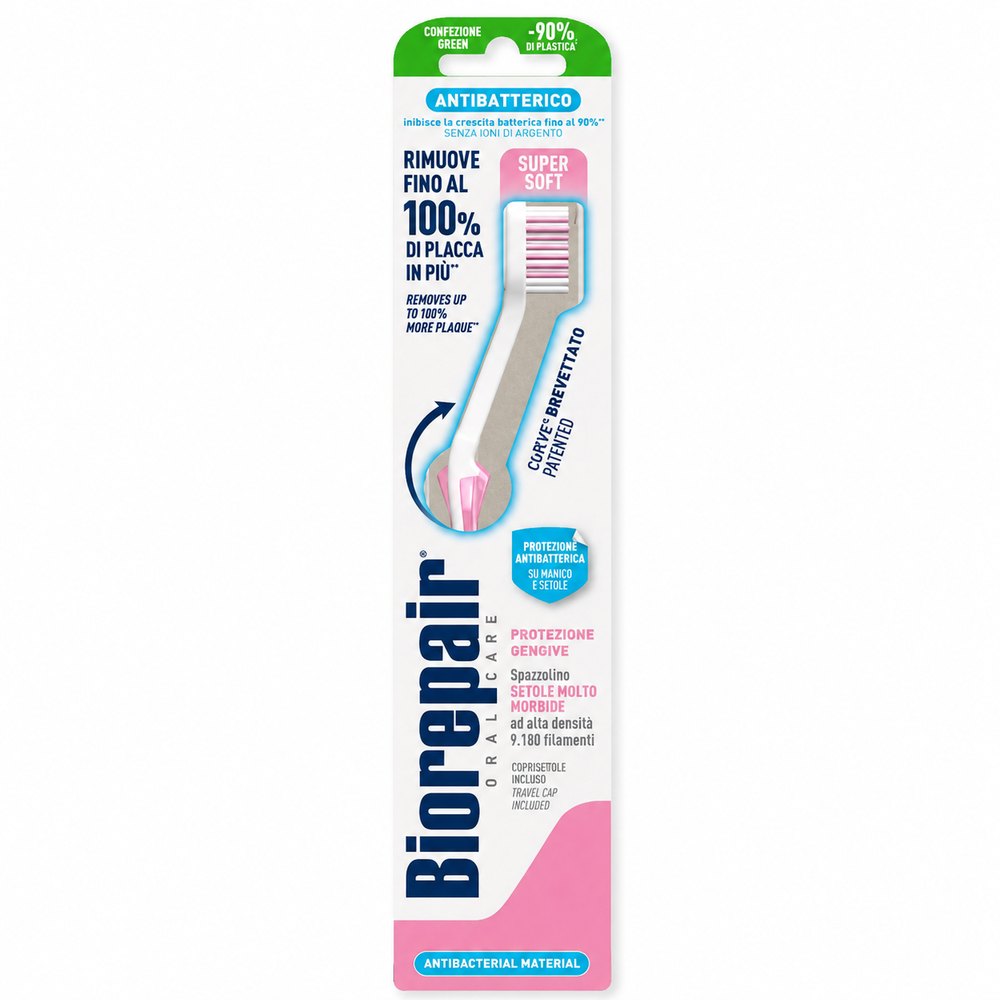 Biorepair Antibacterial Toothbrush Super Soft | بايوريبير فرشاة أسنان ناعمة و مضادة للبكيتيريا