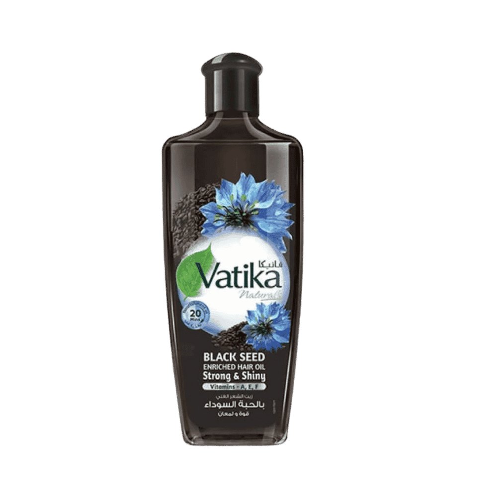 Vatika Black Seed Enriched Hair Oil Strong & Shiny - 200ml | فاتيكا زيت الشعر المغذي بالحبة السوداء لشعر قوي ولامع - 200 مل